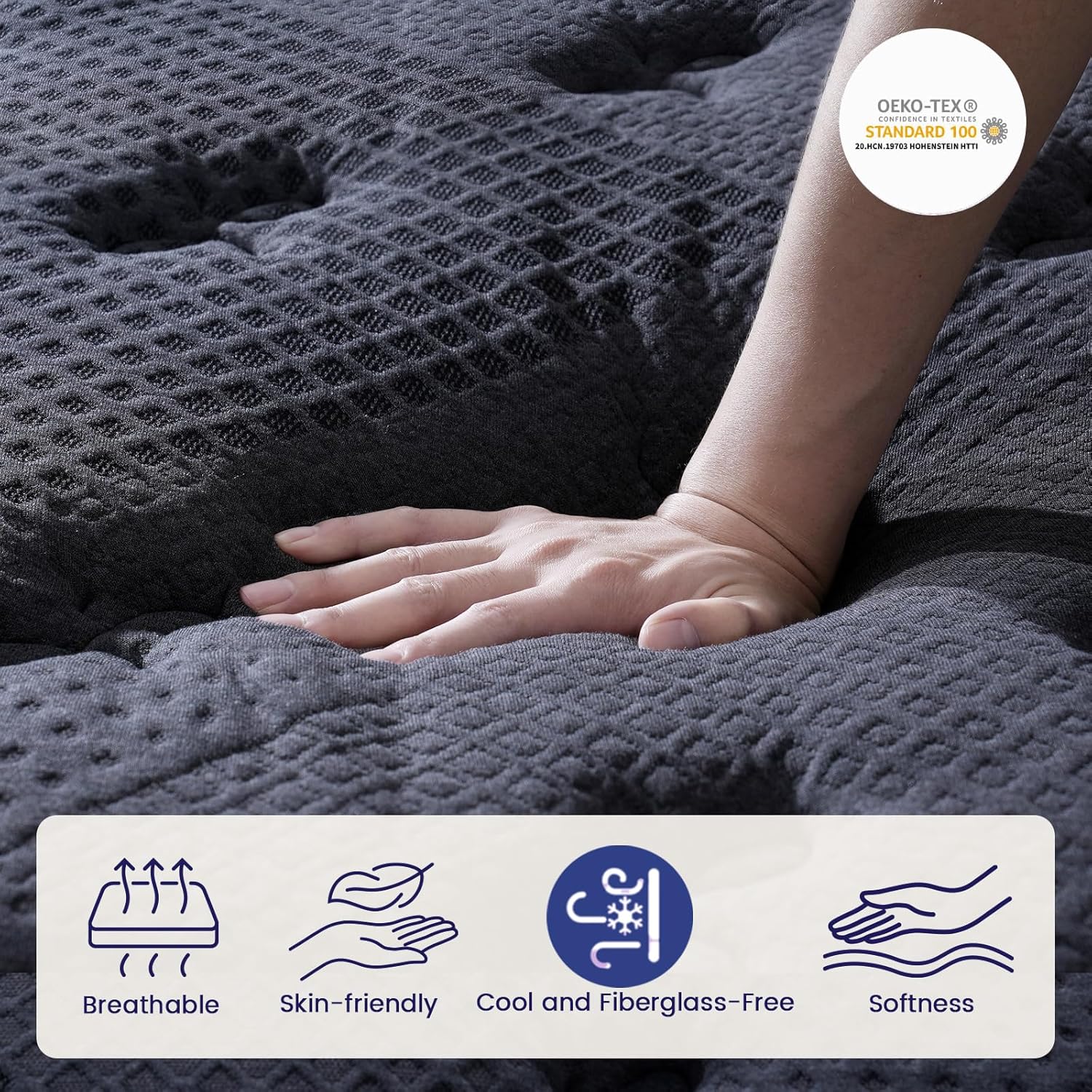 (High-End Upgraded) Luxury 14 Inch California King Size Hybrid Mattress | with Gel Memory Foam & Pocket Springs