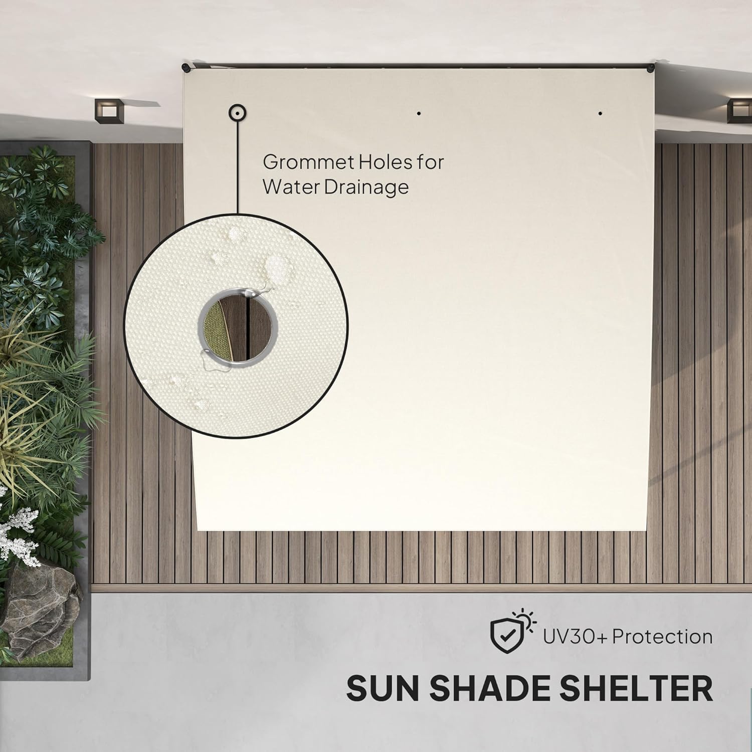 10' x 10' Outdoor Pergola Gazebo with UV-Resistant Canopy and Metal Frame, Sun Shade Shelter for Porch, Patio, Deck
