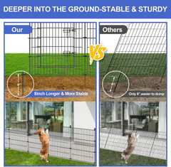 10 Panels No Dig Decorative Garden Fence with Gate, 40 in(H) X 23.6 ft(L) Outdoor Dog Rabbits Fence, Animal Barrier