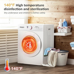 1.8 Cu.Ft Portable Clothes Dryer, Front Load Dryer Machine, Compact Laundry Dryer with Stainless Steel Tub for Apartment, Home, Dorm (Classic Knob Control)