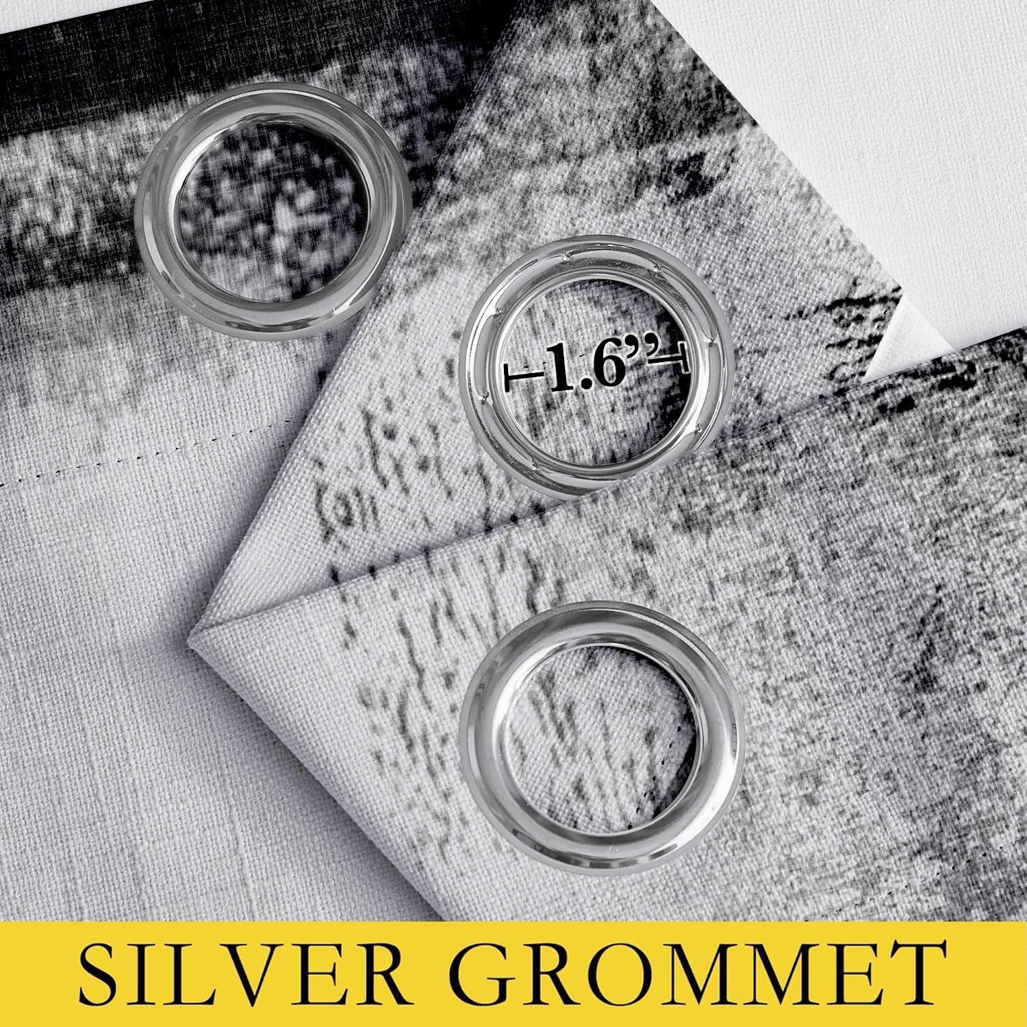 100% Blackout Curtains,Black and Gray Abstract Blackout Curtains 84 Inches Long,Grey Black White Full Room Darkening