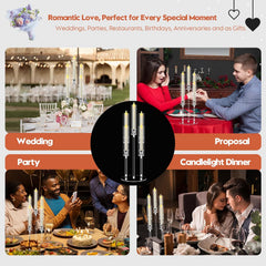 1 Set 5 Arm Acrylic Candle Holder with Candles, Mjkeomo 27'' Tall Table Candelabra, Complete Centerpiece Set for Fireplace Mantel, Wedding, Housewarming Gift