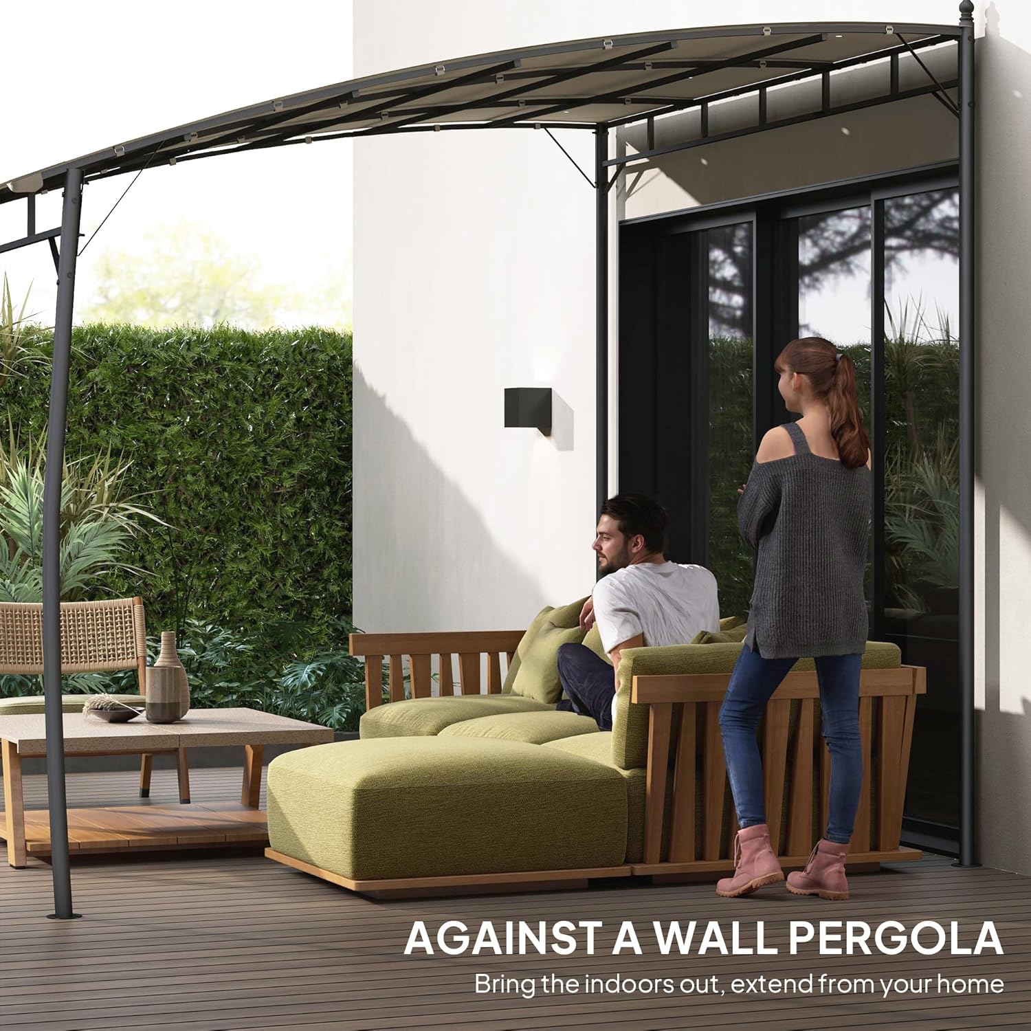 10' x 10' Outdoor Pergola Gazebo with UV-Resistant Canopy and Metal Frame, Sun Shade Shelter for Porch, Patio, Deck