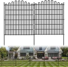 10 Panels No Dig Decorative Garden Fence, 33in H x 23.6ft L Animal Barrier Fencing, Rustproof Dog Fence Outdoor for