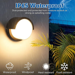 1 Pack Outdoor Wall Sconces, 6 Inch Modern Round LED Exterior Light Fixtures