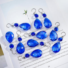 10 Pcs Blue Crystal Bauhinia Suncatcher Prisms Chandelier Window Decor - Blue Crystal Bauhinia Prisms Suncatcher