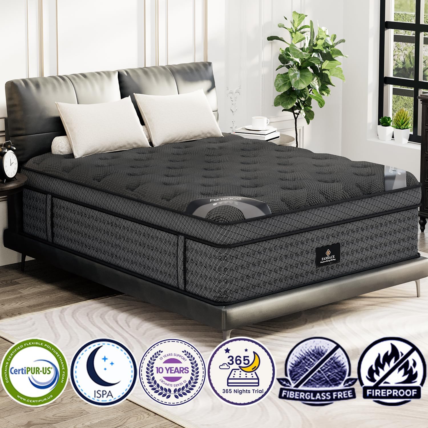 (High-End Upgraded) Luxury 14 Inch California King Size Hybrid Mattress | with Gel Memory Foam & Pocket Springs