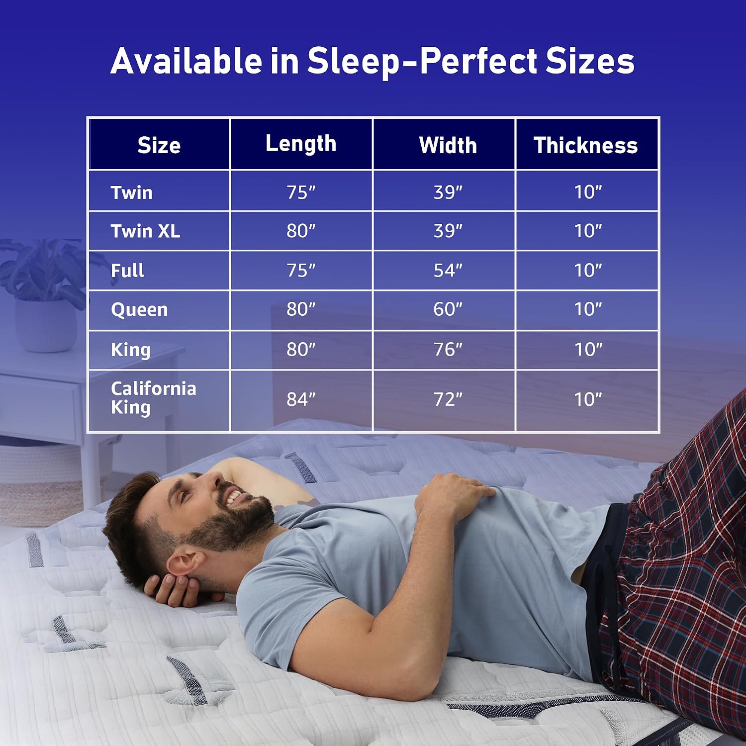 10 Inch Gel Memory Foam Mattress, Queen, Medium | CertiPUR-US certified, fiberglass-free cooling gel foam; motion