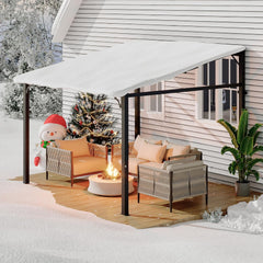10' x 10' Lean to Gazebo, Hard Top Outdoor Pergola with Roof, Gazebos Pergola on Clearance