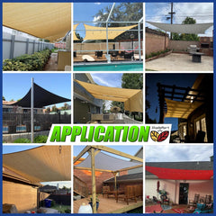 10' x 20' Grey Sun Shade Sail UPF50 Rectangle Canopy Fabric Cloth Screen smTAPR1020, Water and Air Permeable & UV